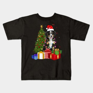 Bernese Mountain Christmas Tree Santa Hat Funny Xmas Gift Dog T-Shirt Kids T-Shirt